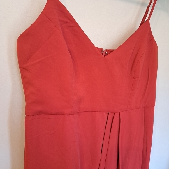 NWT Lulu's Reinette Rust Red Midi Dress Size Large - Picture 4 of 8